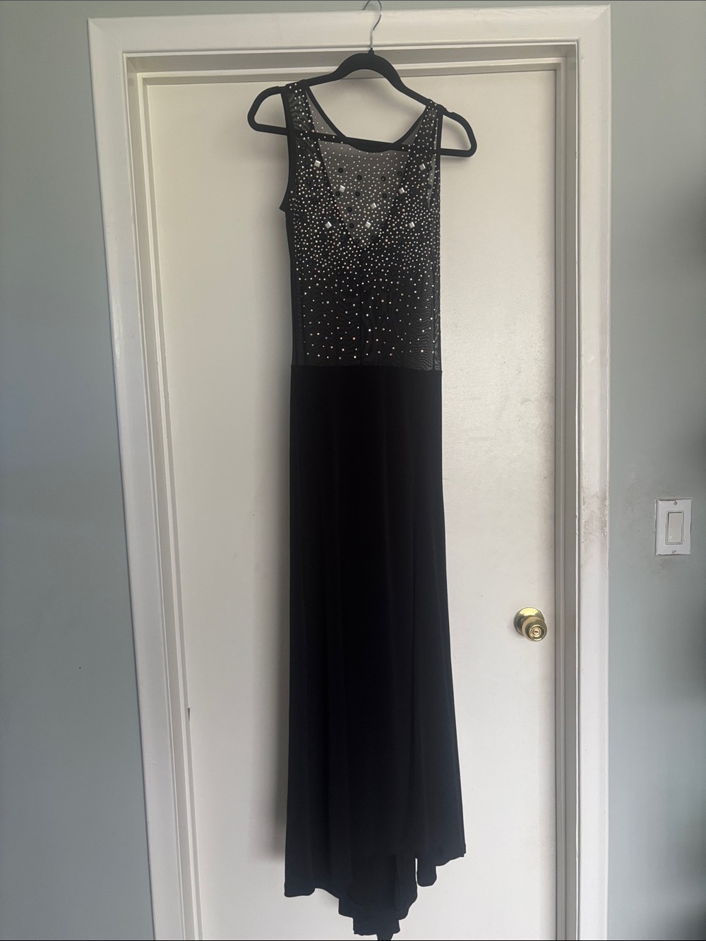Black Embellished Evening Gown
